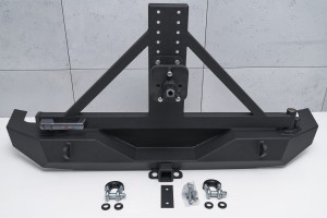 JEEP WRANGLER JL 2018+ ZDERZAK TYLNY SZEROKI Z ZAWIESIEM KOŁA ZAPASOWEGO I ADAPTEREM KAMERY COFANIA