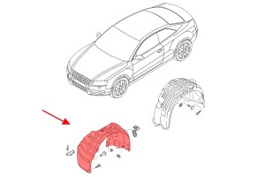 AUDI A4 B8 SEDAN 2011-2015 PO FACELIFTINGU MATERIAŁOWE NADKOLE PRZEDNIE LEWE 8K0821171G