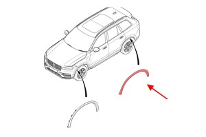 VOLVO XC90 II 2014+ LISTWA TYLNEGO BŁOTNIKA LEWA 39849990