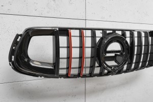 MERCEDES GLC COUPE C253 2019-2022 PO FACELIFTINGU GRILL PANAMERICANA GT BRABUS STYLE CZARNY Z KAMERĄ PASUJE TYLKO DO WERSJI AMG