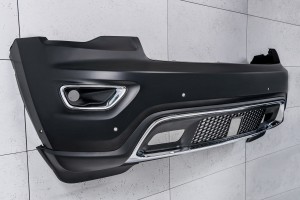 JEEP GRAND CHEROKEE IV WK2 2017-2021 DRUGI FACELIFTING KOMPLETNY ZDERZAK PRZEDNI Z PDC BEZ SPRYSKIWACZY 68333498AA
