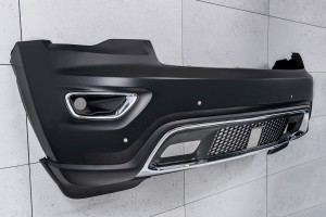 JEEP GRAND CHEROKEE IV WK2 2017-2021 DRUGI FACELIFTING KOMPLETNY ZDERZAK PRZEDNI Z PDC BEZ SPRYSKIWACZY Z GRILLEM 68333498AA