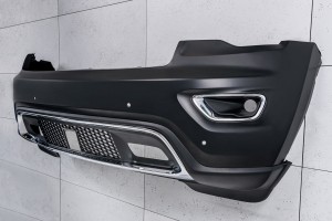 JEEP GRAND CHEROKEE IV WK2 2017-2021 DRUGI FACELIFTING KOMPLETNY ZDERZAK PRZEDNI Z PDC BEZ SPRYSKIWACZY Z GRILLEM 68333498AA