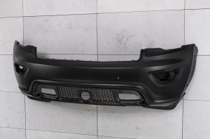 JEEP GRAND CHEROKEE IV WK2 2017-2021 PO DRUGIM FACELIFTINGU CZARNY KOMPLETNY ZDERZAK PRZEDNI Z PDC BEZ SPRYSKIWACZY 68333498AA