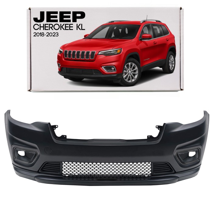 JEEP CHEROKEE V KL 2018-2023 PO FACELIFTINGU KOMPLETNY ZDERZAK PRZEDNI BEZ PDC 68406528AA