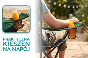SKŁADANE KRZESŁO TURYSTYCZNE CZARNO-ZIELONE