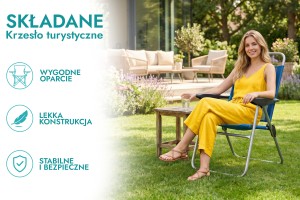 SKŁADANE KRZESŁO TURYSTYCZNE NIEBIESKIE